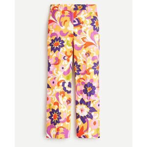 J. Crew Collection High Rise Straight Leg Pants Ratti Curly Floral Sz 16
